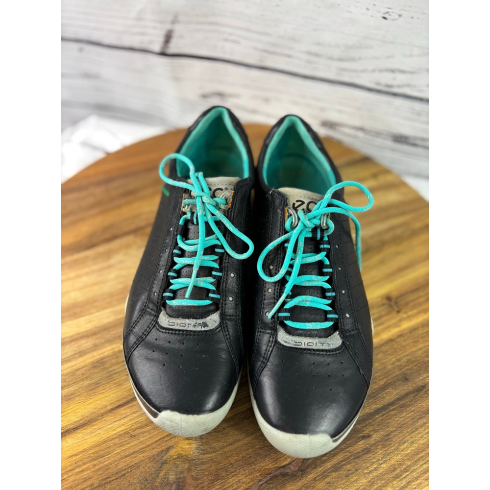 Women's ECCO Athletic Shoes Black Turquoise Size 8.5